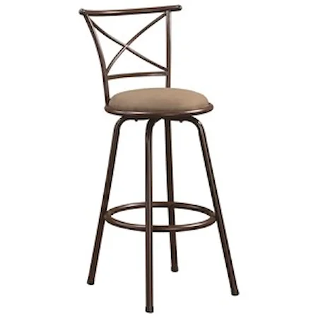 29" Metal Bar Stool with Upholstered Seat